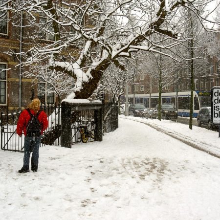 Sneeuw, Museumplein, door, Roelof Hartplein